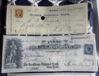 5 Diff  Vintage Checks  Ck Lot6  All W  Revenue Stamps  Several Vignettes 1867 