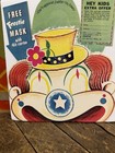 Vintage 1953 Frostie Root Beer Clown Mask Bottle Topper Sign Circus Carnival Nos