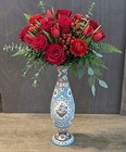 Large Vintage Persian Minakari Vase Copper Isfahan Bohemian Middle Eastern Art