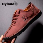 Flyland Men s Fashion Sneakers Casual Leather Shoes Handmade Chukka Dress Boots