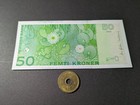 Norway 2005 50 Kroner Banknote Near Mint Collector s Currency Note