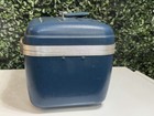 Blue Train Case Travel Luggage Vintage