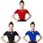 Latin Dance Cross Top Dance Training Costumes Womens Short Sleeved Tops
