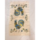 Vintage Linen Tea Dish Towel - Blue Rooster - 28 5  X 16  -  Unused