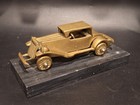 Vintage Solid Brass Ford Model T Car Figurine On Stone Base