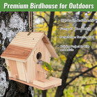Diy Wooden Birdhouse Kit With Paint Set And Feeder Trough  Buildable Bird House