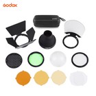 Us Godox Ak-r1 Barn Door Color Filter Diffuser Ball Kits For Round Flash Head V1