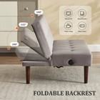 Foldable Sofa Bed W usb Port  Adjustable Recliner  Soft Flannel Futon - Compact
