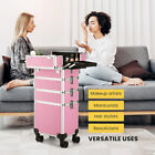 4-in-1 Makeup Case Professional Cosmetic Storage Trolley Portable Train Case Box