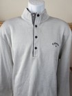 New Men s Callaway Grey Pullover Sweater Four Snaps Golf Long Sleeve Size Xl
