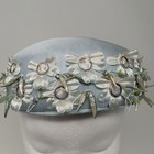 Vintage Blue Floral Pill Box Hat Neiman Marcus 