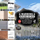 4 Pack Beware Of Dog Sign Reflective Aluminum Fence Yard Keep Gate Shut Metal