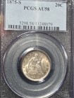 1875 S Twenty Cent 20c Pcgs Au58 Toned