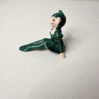 Vintage Female Gilner Green Pixie Elf Wood Sprite Fairy Sitting Mcm