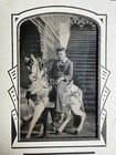 1930   s Teen Boy On Carousel Horse Vtg Arcade Photo Booth Faux Tintype Souvenir