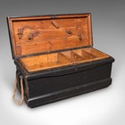 Antique Shipwright   s Tool Chest  English  Ebonised  Workman   s Trunk  Victorian