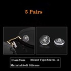 Eyeglass Nose Pads Screw In Soft Silicone 9mm Round Clear Anti Slip Universal