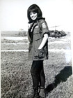 Jo Collins Playmate Year 1966 Wearing 173rd Jungle Fatigue Jacket Vietnam Photo