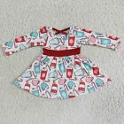 Toddler Baby Girls Christmas Clothing Cute Santa Claus Long Sleeve Dress