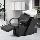 Backwash Shampoo Chair White Ceramic Bowl Sink Beauty Salon Wash Unit W footrest