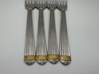 Set Of 4 Christian Dior Stainless Steel Gaudron Gold Accent Salad Forks