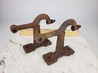 2x Vintage Industrial Line Shaft Hangers - Lathe Machinist Tool 5-1 4  Tall