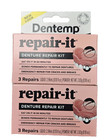 Dentemp Repair-it Denture Repair Kit 3 Repairs box   2 Boxes   New Look    Red