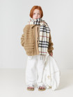 Authentic New Burberry Uni Kids Beige   Stone Heritage Cashmere Check Scarf