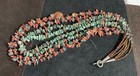 Gorgeous Multi-strands Turquoise coral Nugget Necklace   t722a-w3 
