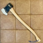 Full Size Axe With Beaver Tooth Handle And Handmade Leather Sheath