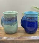 Neher clay In Motion Pottery Studio Hand Warmer Mugs  Both Right Hand set Of 2