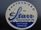 5 The Starr Farms Elkhart Ind  Indiana Cottage Cheese Caps Milk Dairy Jar Bottle