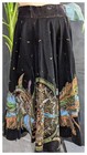 Vtg 1950s Handpainted Naitan Mexican Circle Skirt Black Velvet Sequins Mayan