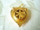 Empty Avon Gold Tone Faux Pearl Leaf Solid Perfume Locket Compact Brooch Lot B