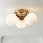 Possini Euro Design Modern Ceiling Light Flush Mount Fixture Brass 18  Wide