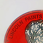 Vintage President Abraham Lincoln Paints   Varnishes Porcelain Sign 6  