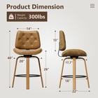 26  Bentwood Swivel Barstools With Back Counter Height Bar Stools Set Of 2