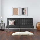 Emily 71 Inch Futon Sofa Bed  Armless Upholstered Couch Sleeper With Tufted Back