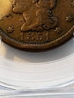 1851 Braided Hair Liberty Head Pcgs F 12 Large Cent Nice Coin Free Us Shipping