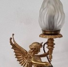 Art Nouveau Mermaid Table Lamp With Antique Brass   Glass Light Fixture