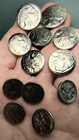 Vintage  12  Indian-head Nickel Blazer Buttons Two 7 8  Five 3 4  Five 9 16 
