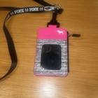 Victoria Secret Pink Lanyard Id Case Badge Holder Wallet Zip Pocket 