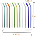 12 Pack Reusable Glass Straws - 8  X 8 Mm  Bent X 8 Mm  Multicolor 
