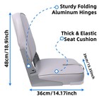 Qcunmag Folding Boat Seats Padded Fishing Boat Chair Backrest Marine Bass Jon