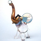 Elephant Circus Figurine Pink Gold Glass And Crystal