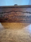 Vintage pine Wood Bread Box  give Us This Day Our Daily Bread  Engraved gorgeous