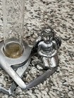 Metzke Pewter Bud Vase Angel Hearts Glass Tube Holder