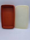 Vintage Tupperware 816 W 817 Meat Keeper Food Storage Container Paprika Red