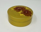 Otagiri Original Hand Crafted Coaster Set  6    Holder Japan Gold Floral Mcm Vtg