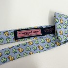 Vineyard Vines Boys Bow Tie Ducks   Cloverleafs Blue yellow green Silk 2  X 16 